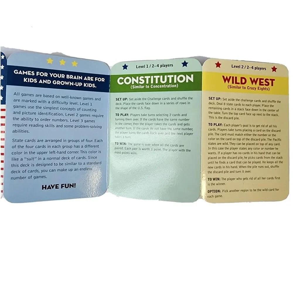 Games For Your Brain United States Card Game Crazy 8's War Gin Rummy Solitaire